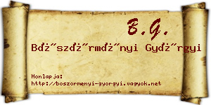 Böszörményi Györgyi névjegykártya