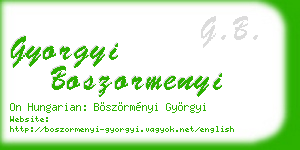 gyorgyi boszormenyi business card
