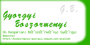 gyorgyi boszormenyi business card